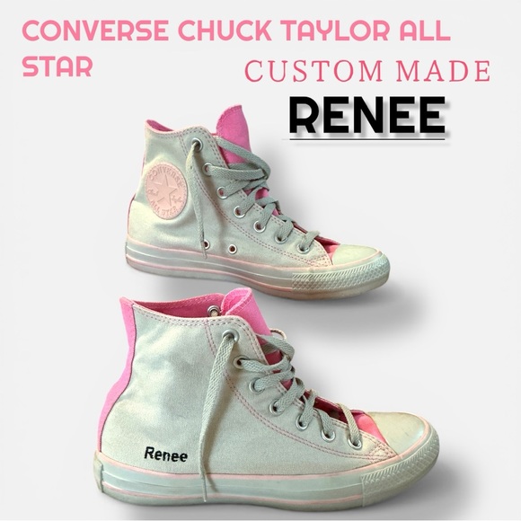 Converse Shoes - ‼️Converse All Star Chuck Taylor Custom High-Top Sneakers - Pink and Pale grey